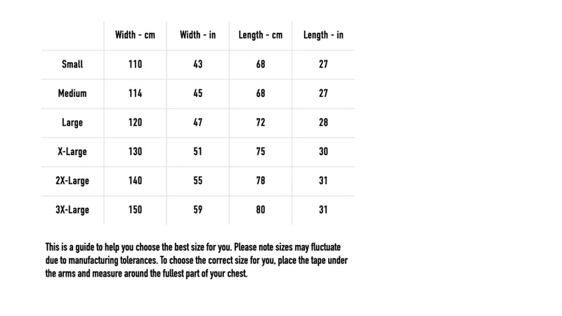 Size chart for +dssueg+ Limited Edition Fleece Jacket